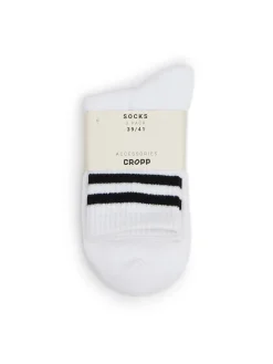 3 pack białych skarpet z czarnymi paskami