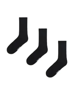 3 pack długich czarnych skarpet basic