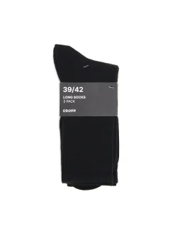 3 pack długich czarnych skarpet basic