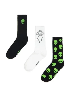 3 pack długich skarpet alien