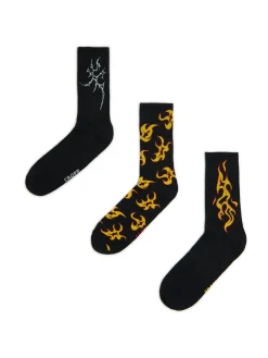 3 pack długich skarpet z nadrukiem