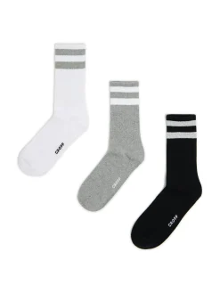 3 pack długich skarpet z paskami