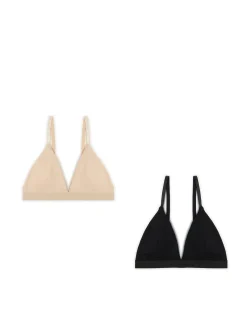 2 pack miękkich bawełnianych staników