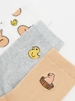 3 pack skarpetek z kapibarą i kaczuszką