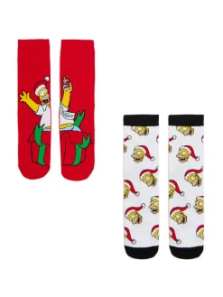 2 pack świątecznych skarpet Simpsonowie
