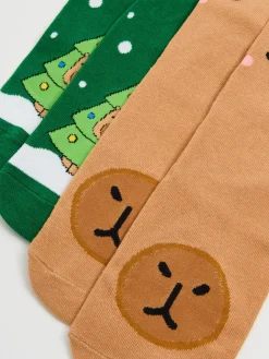 2 pack świątecznych skarpet z kapibarą