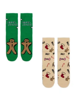 2 pack świątecznych skarpet w pierniczki