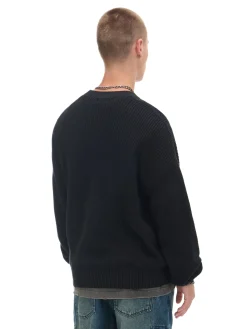 Żakardowy czarny sweter