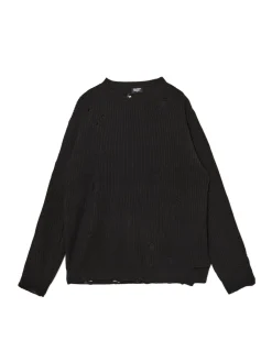 Żakardowy sweter ze strzępieniami