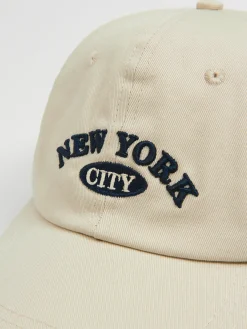 Beżowa bawełniana czapka z daszkiem