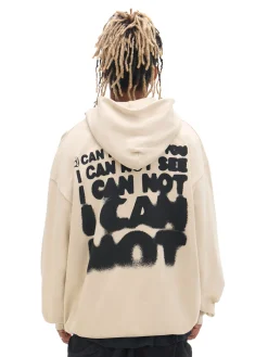 Beżowa bluza loose z kapturem