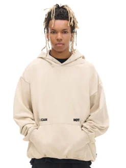 Beżowa bluza loose z kapturem