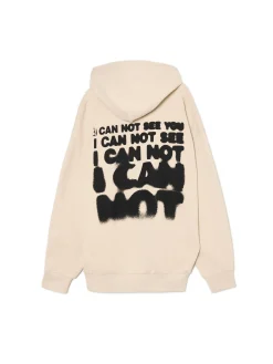 Beżowa bluza loose z kapturem