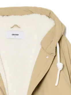 Beżowa parka z kapturem