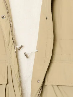 Beżowa parka z kapturem