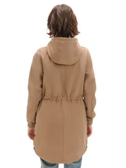 Beżowa parka z kapturem