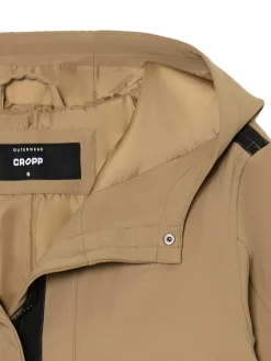 Beżowa parka z kapturem