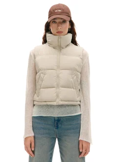 Beżowa pikowana kamizelka