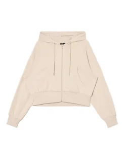 Beżowa rozpinana bluza z kapturem