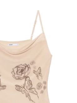 Beżowa sukienka mini na ramiączkach