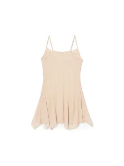 Beżowa sukienka mini na ramiączkach