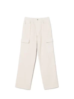 Beżowe jeansy cargo straight