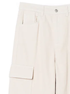 Beżowe jeansy cargo straight