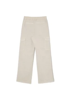 Beżowe spodnie straight cargo