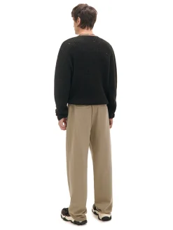 Beżowe spodnie z dżerseju