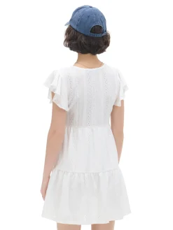 Biała ażurowa sukienka mini