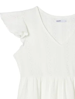 Biała ażurowa sukienka mini