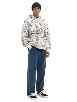 Biała bluza hoodie z nadrukiem all over