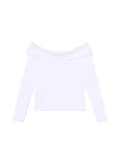 Biała bluzka z odkrytymi ramionami