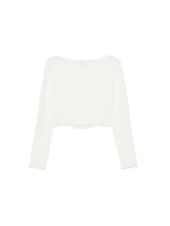 Biała bluzka z ozdobnym marszczeniem