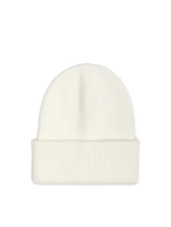 Biała czapka beanie z dodatkiem wiskozy