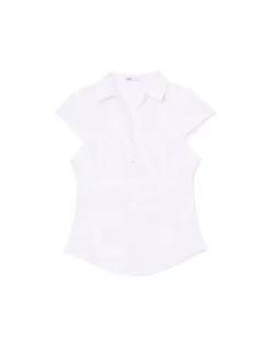 Biała koszula z krótkim rękawem