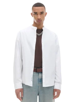 Biała koszula ze stójką