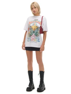 Biała koszulka z kolorowym nadrukiem UNISEX