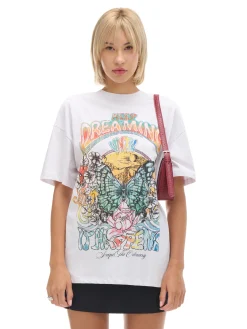 Biała koszulka z kolorowym nadrukiem UNISEX