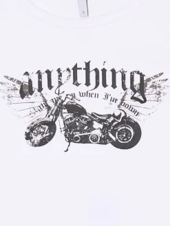 Biała koszulka z motocyklem