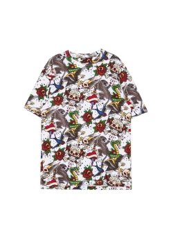 Biała koszulka z nadrukiem all over