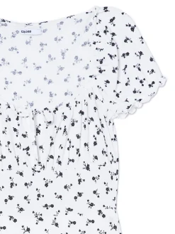 Biała sukienka midi w kwiaty