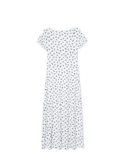 Biała sukienka midi w kwiaty