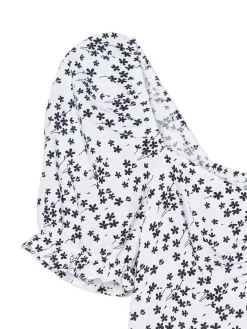 Biała sukienka mini w kwiaty