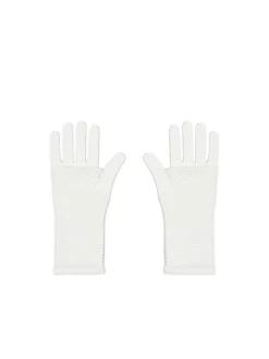 Białe kabaretkowe mitenki