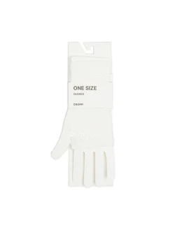 Białe kabaretkowe mitenki