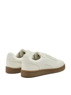 Białe sneakersy z imitacji skóry