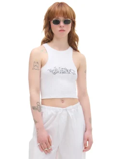 Biały top z napisem