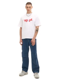 Biały T-shirt z grillowym nadrukiem