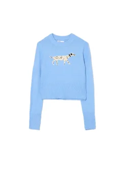 Błękitny sweter z dalmatyńczykiem